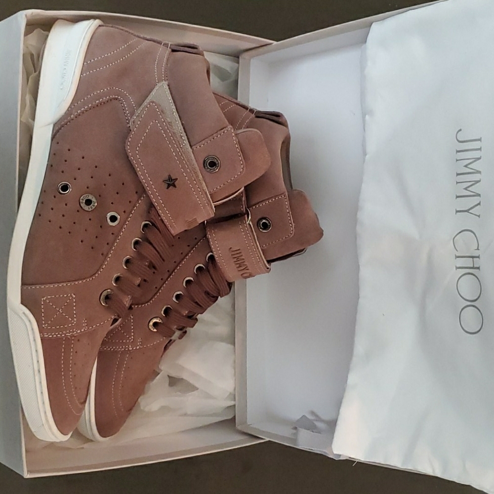 Jimmy Choo Lewis High Top Suede Sneakers Size 13